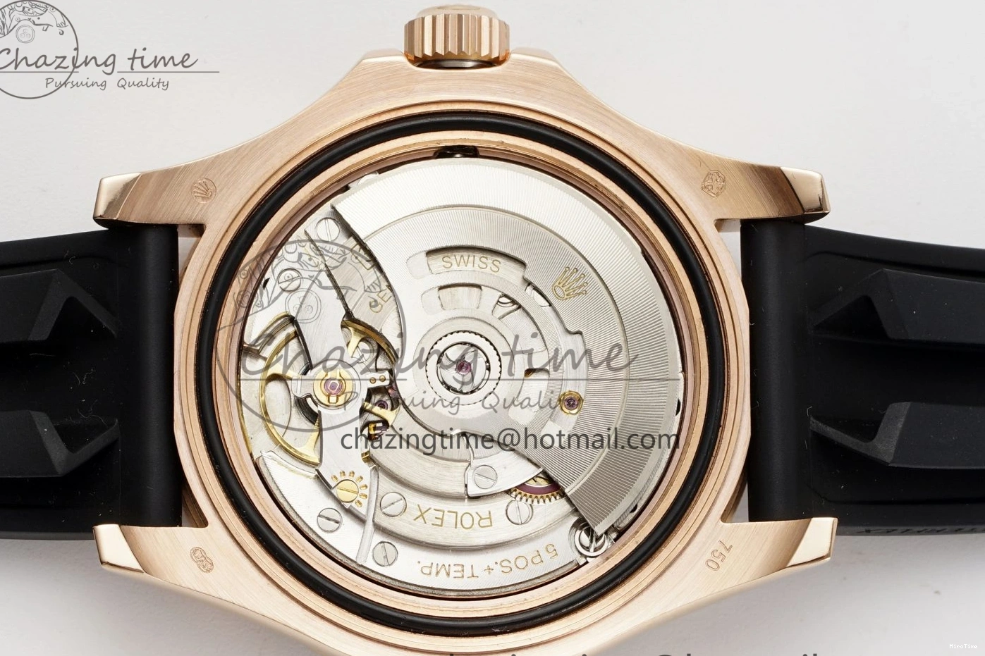 MiroTime 0213 RelaxedFit Yacht-Master 126655 RG APSF Best Edition Black Dial on Black Rubber Strap A 1949